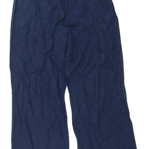 Marks & Spencer Women's Blue Linen Joggers Size 12