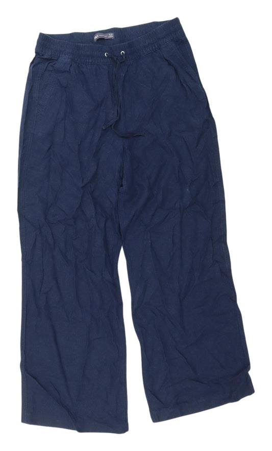 Marks & Spencer Women's Blue Linen Joggers Size 12