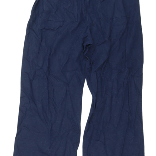 Marks & Spencer Women's Blue Linen Joggers Size 12