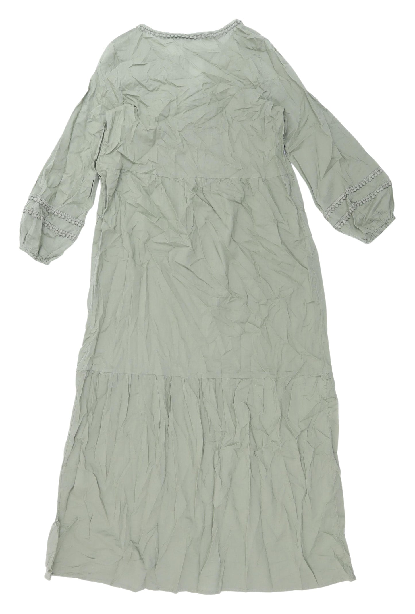 Marks and Spencer Green Embroidered Kaftan Dress