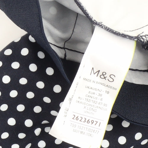 Marks and Spencer Black Polka Dot Women's Trousers Size 10