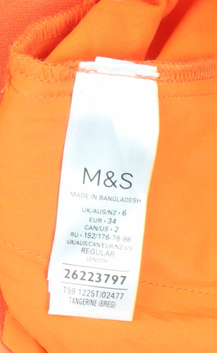 Marks and Spencer Women's Orange Cropped Trousers, Size 6