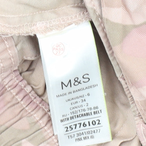 Marks & Spencer Women's Pink Camouflage Cargo Shorts Size 6