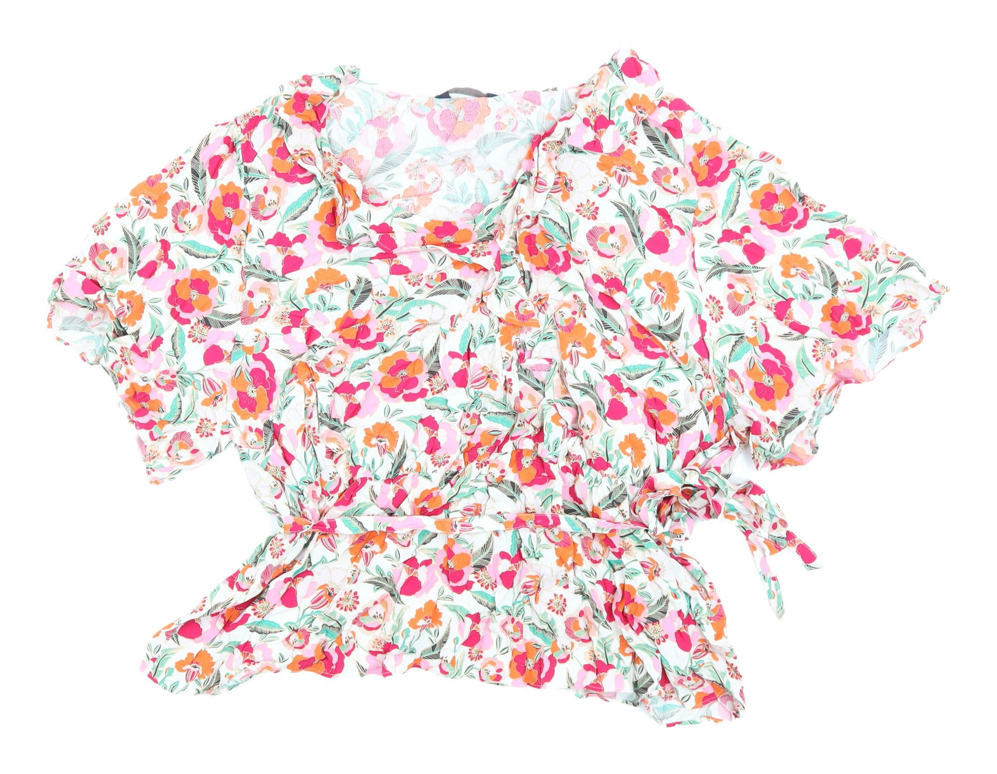 Marks and Spencer Floral Wrap Blouse, Women's Size 24, Multicoloured