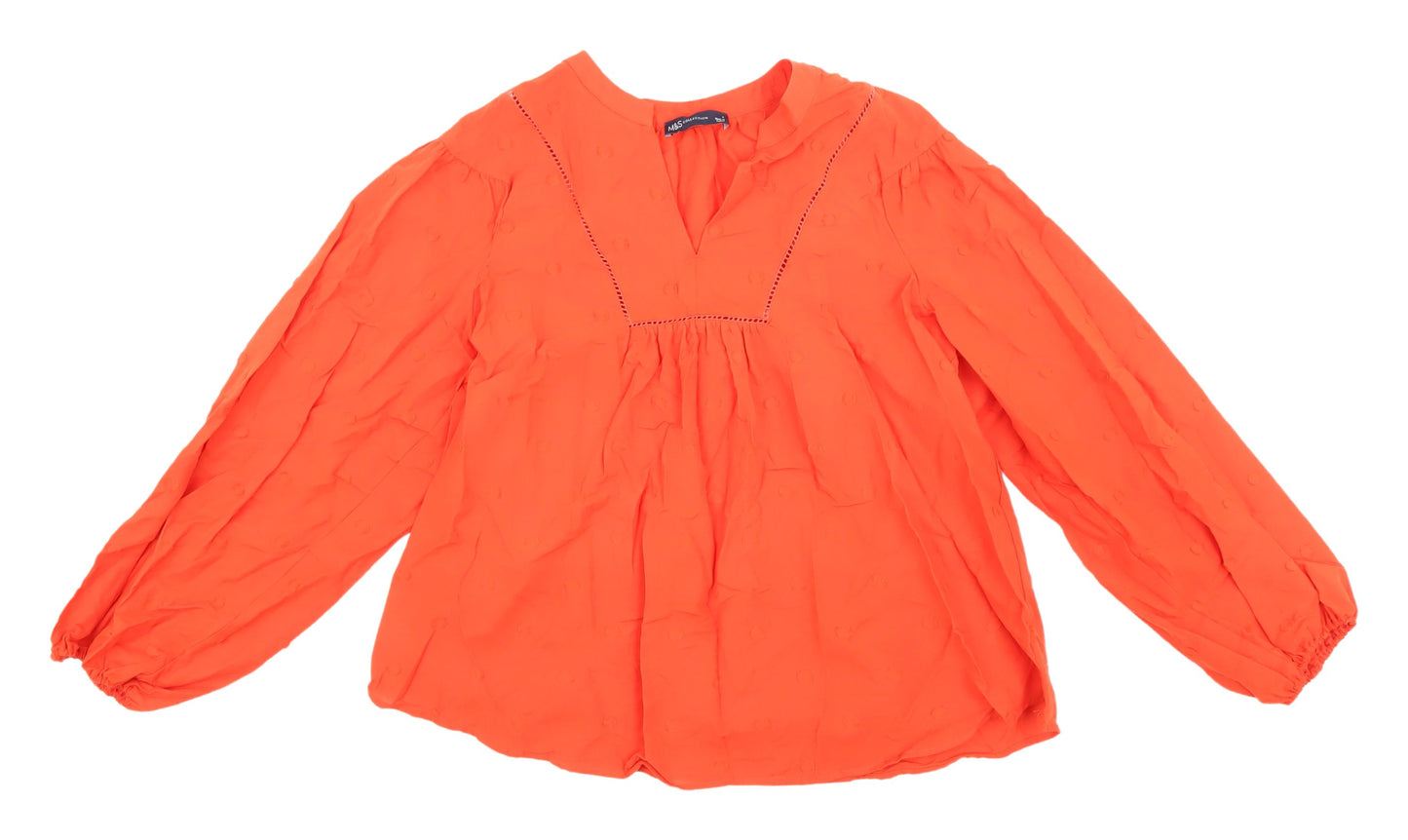Marks and Spencer Women's Orange Blouse, Size 8