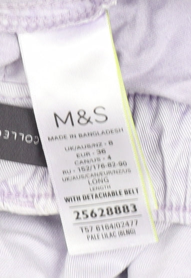 Marks & Spencer Women's Purple Cargo Trousers - Size S