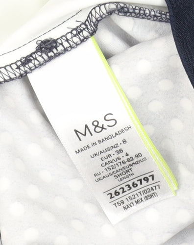 Marks and Spencer Women's Blue Polka Dot Dress Pants