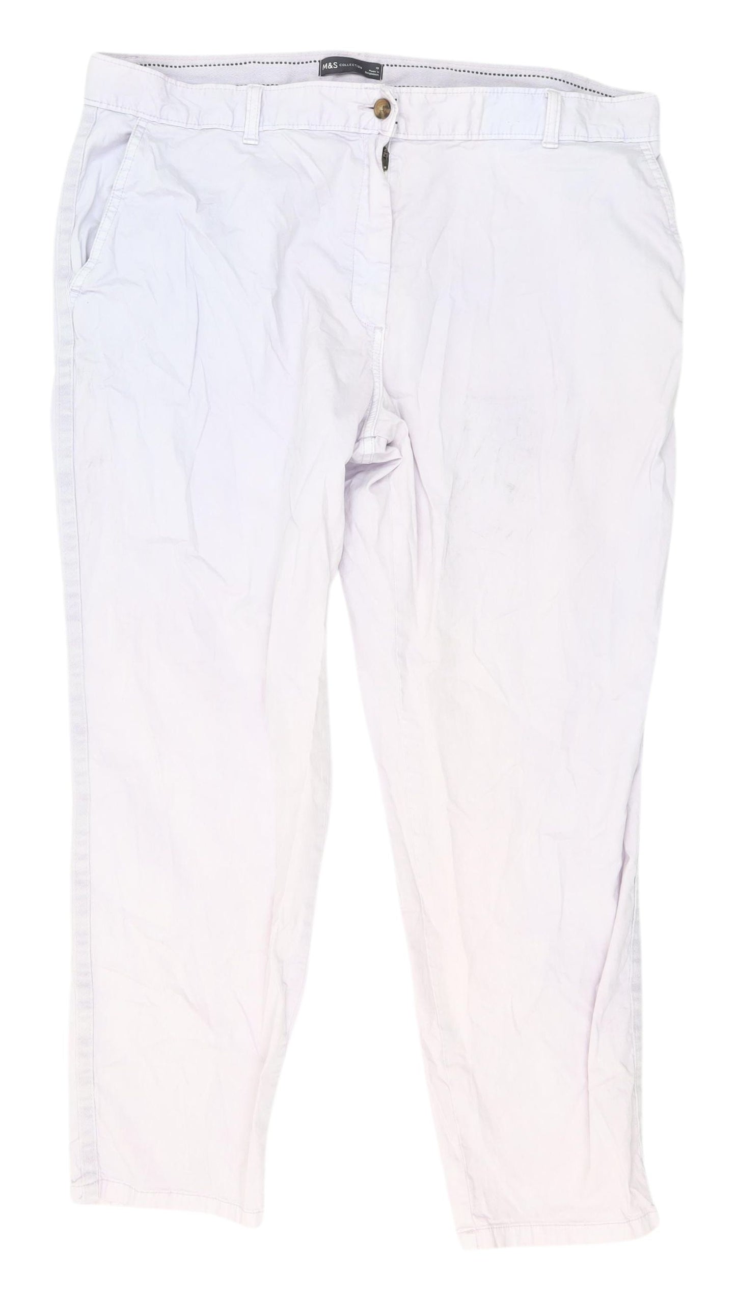 Marks and Spencer Women's Beige Chino Trousers Size 18