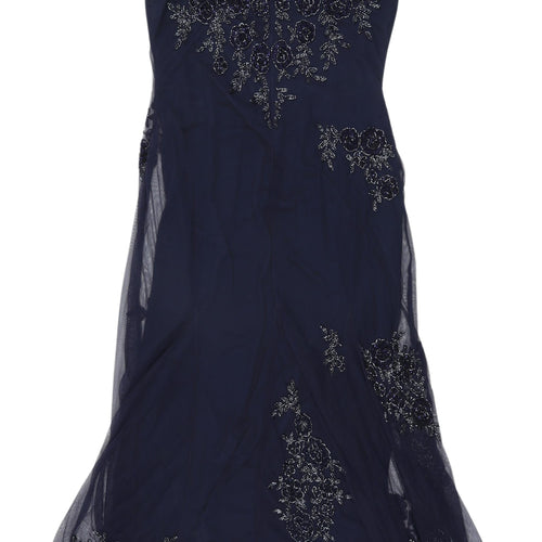 Pisarro Nights Blue Embellished Formal Dress, Size 14