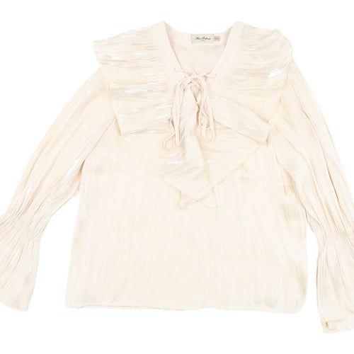 Miss Patina Women's Ivory Ruffle Blouse XS