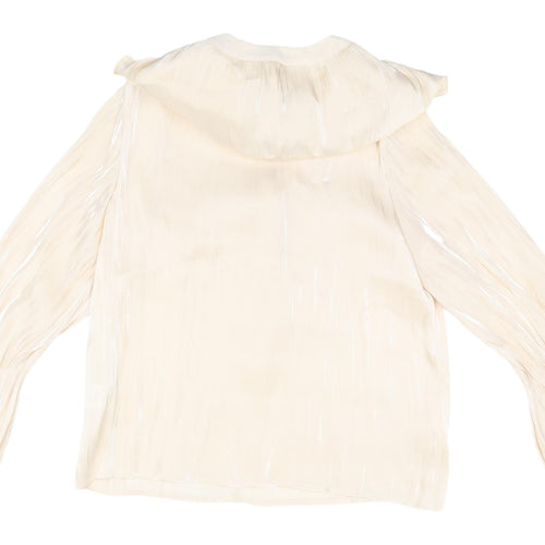 Miss Patina Women's Ivory Ruffle Blouse XS