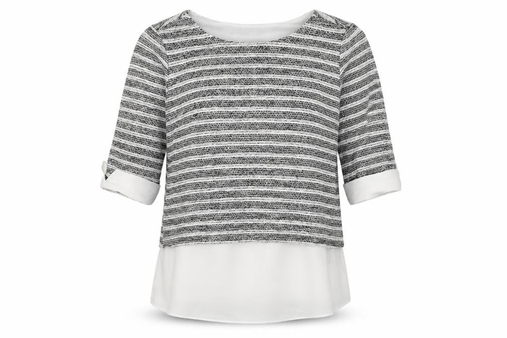 Front view of Wallis Women's Multicoloured Striped Tunic Blouse UK 10