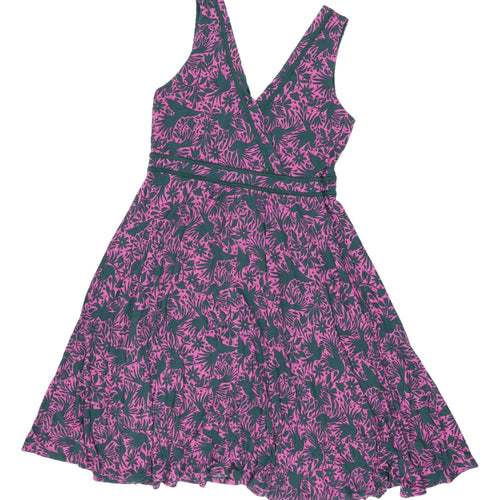 Boden Women's Multicoloured Floral A-Line Dress Size 14