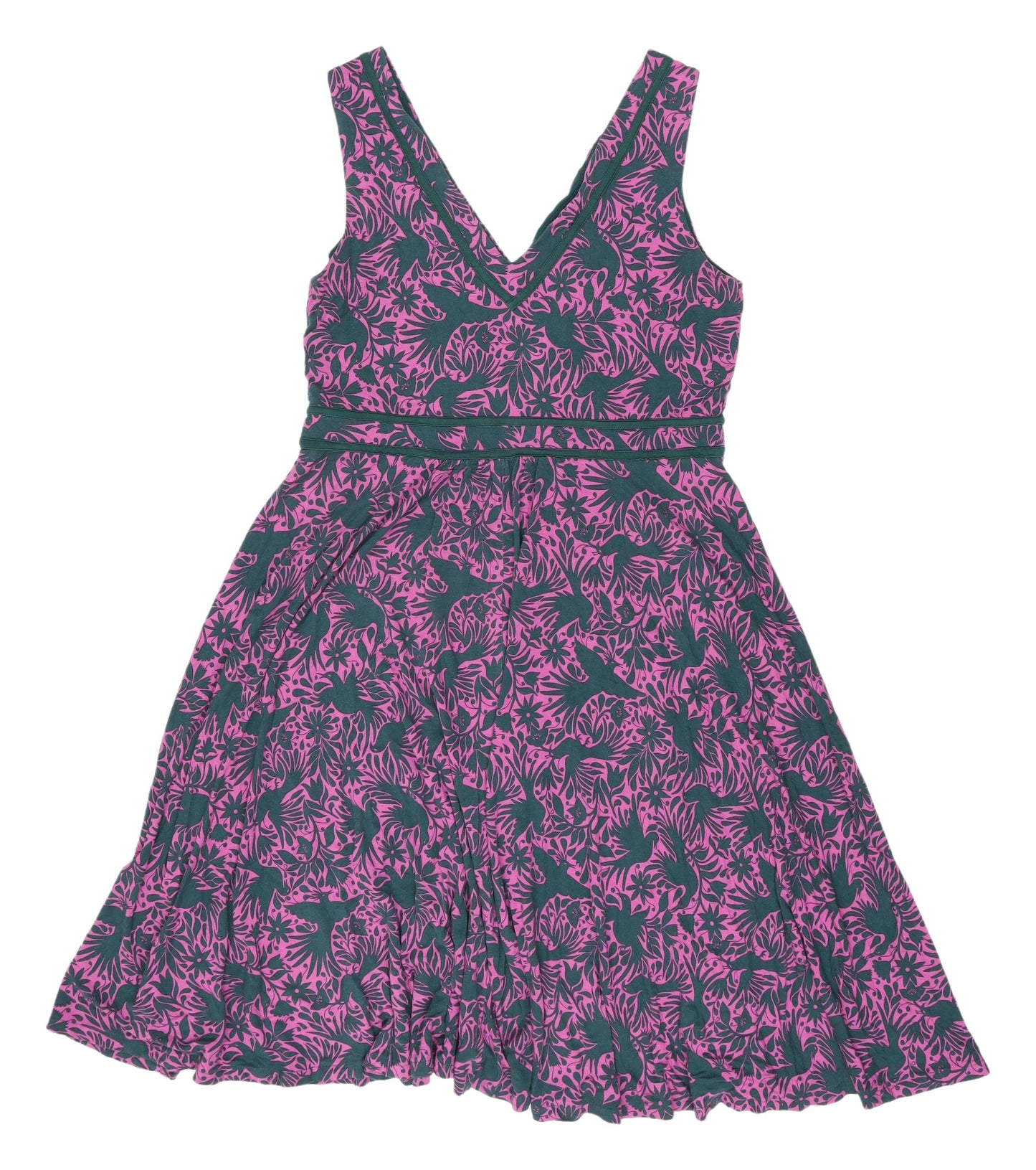 Boden Women's Multicoloured Floral A-Line Dress Size 14