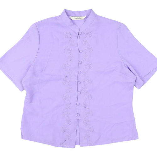 Isabelle Women's Purple Blouse Size 18 Short Sleeve