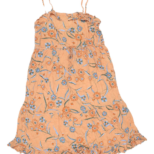 Fat Face Women's Orange Floral Slip Dress Size 16