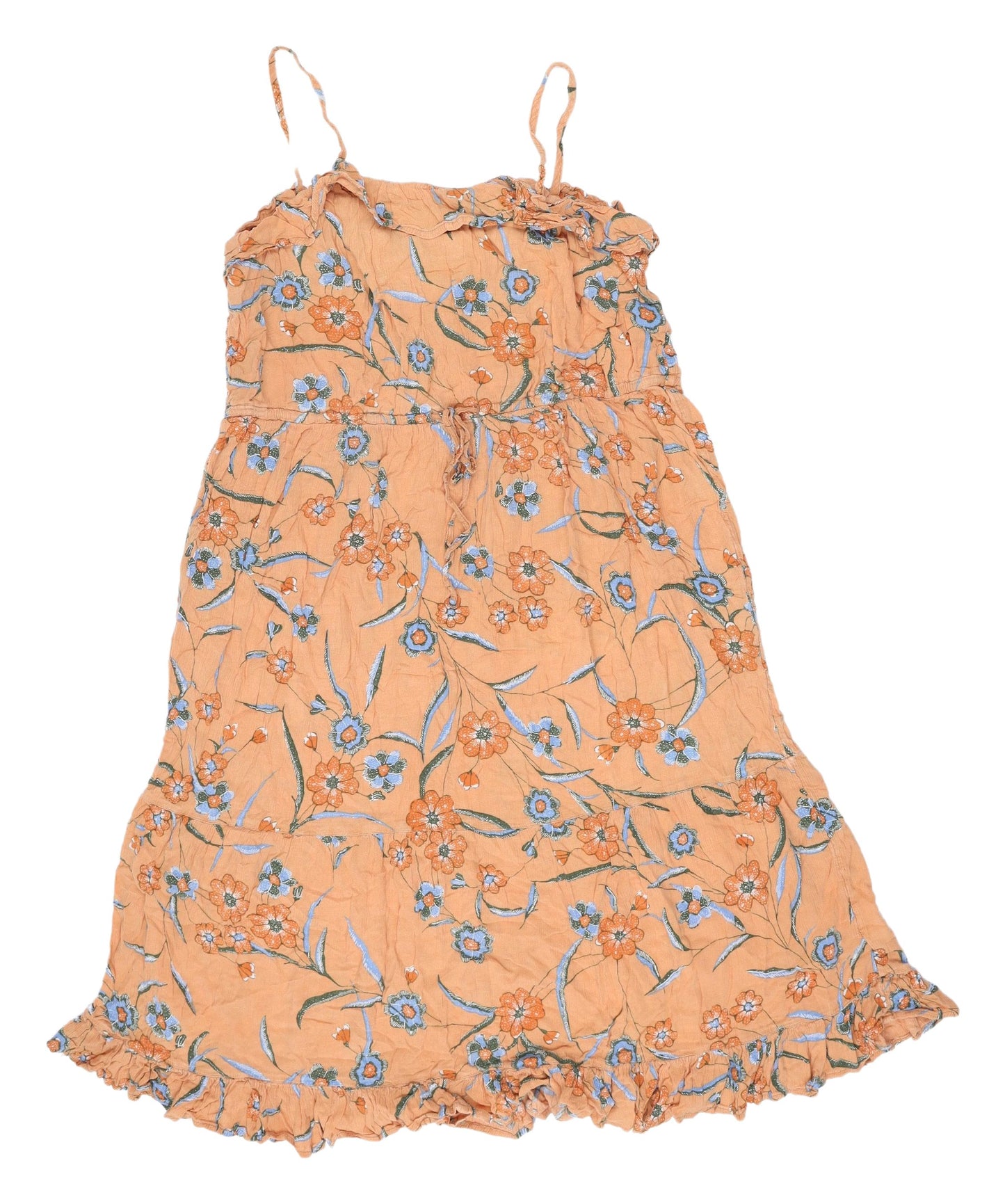 Fat Face Women's Orange Floral Slip Dress Size 16