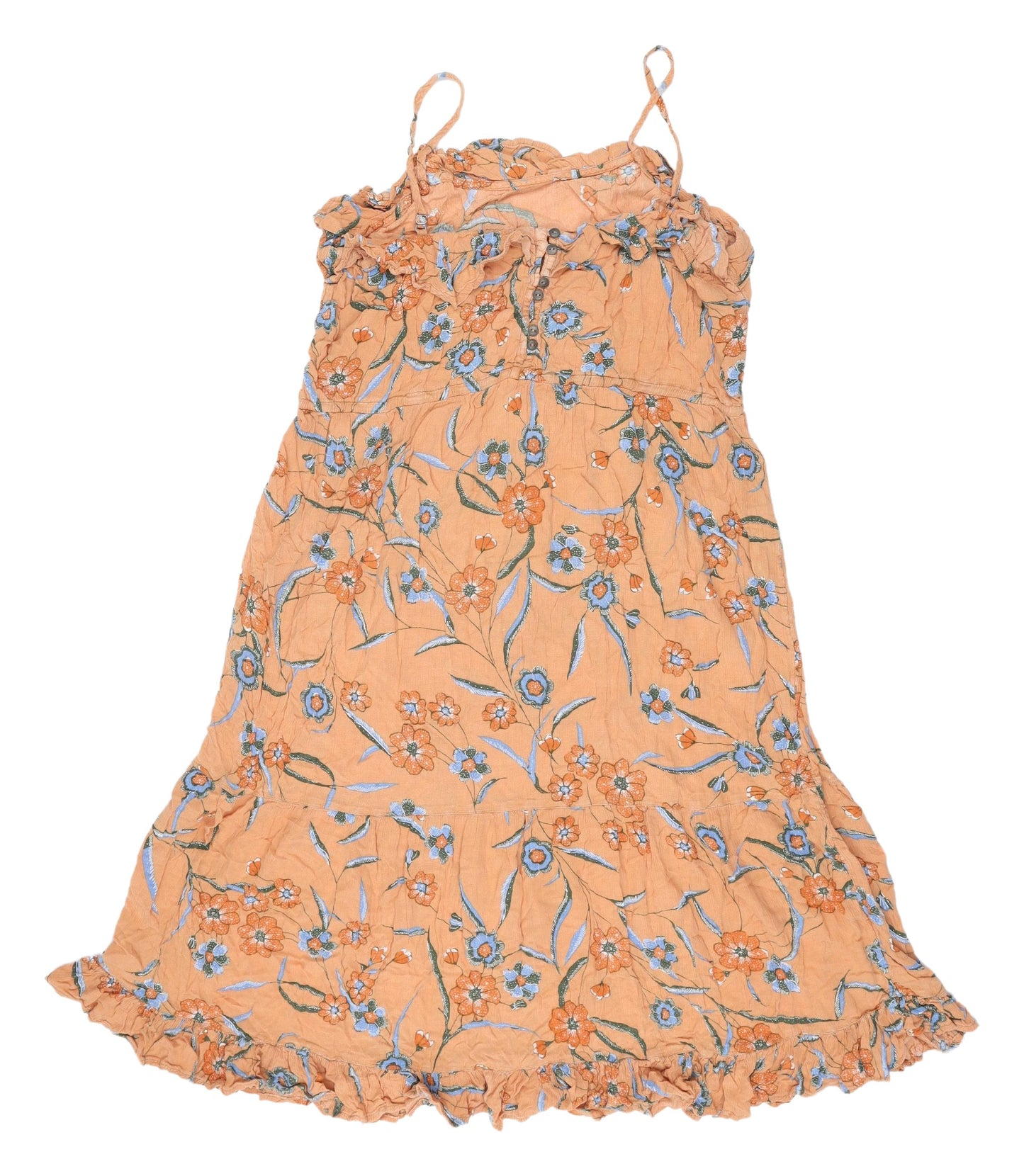 Fat Face Women's Orange Floral Slip Dress Size 16