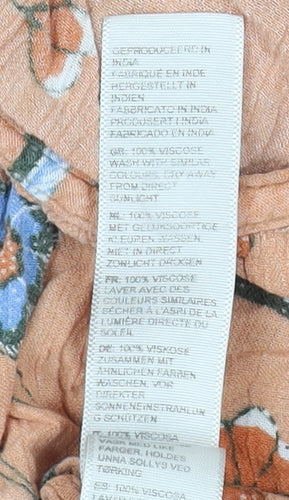 Fat Face Women's Orange Floral Slip Dress Size 16