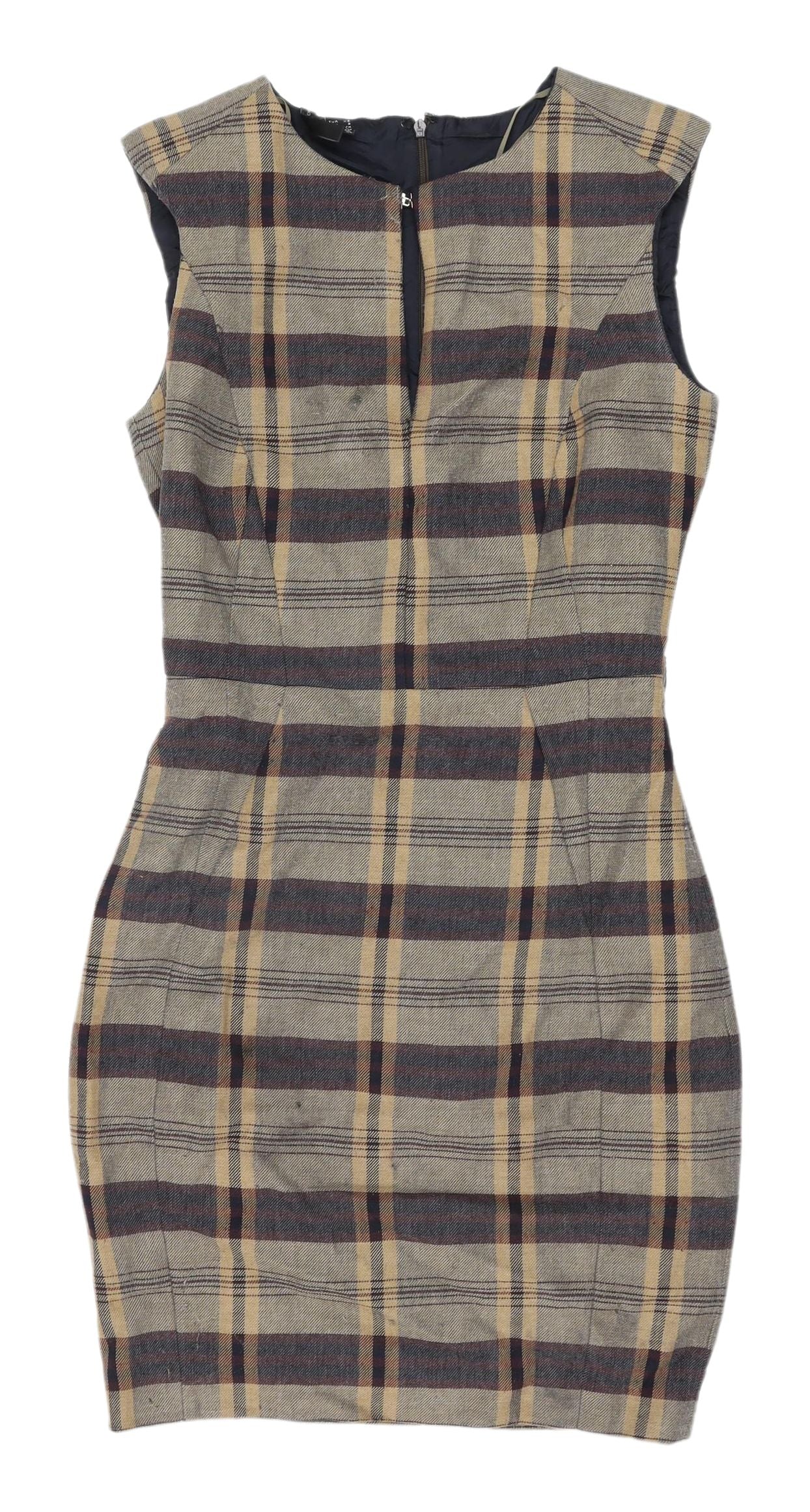 MNG Collection Women's XS Plaid Sheath Dress