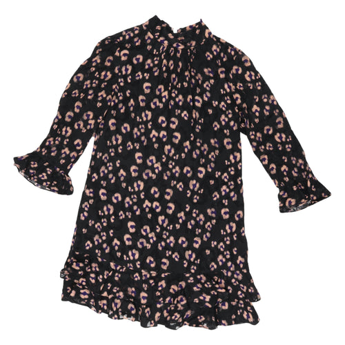 Rebecca Taylor Women's Black Animal Print Shift Dress