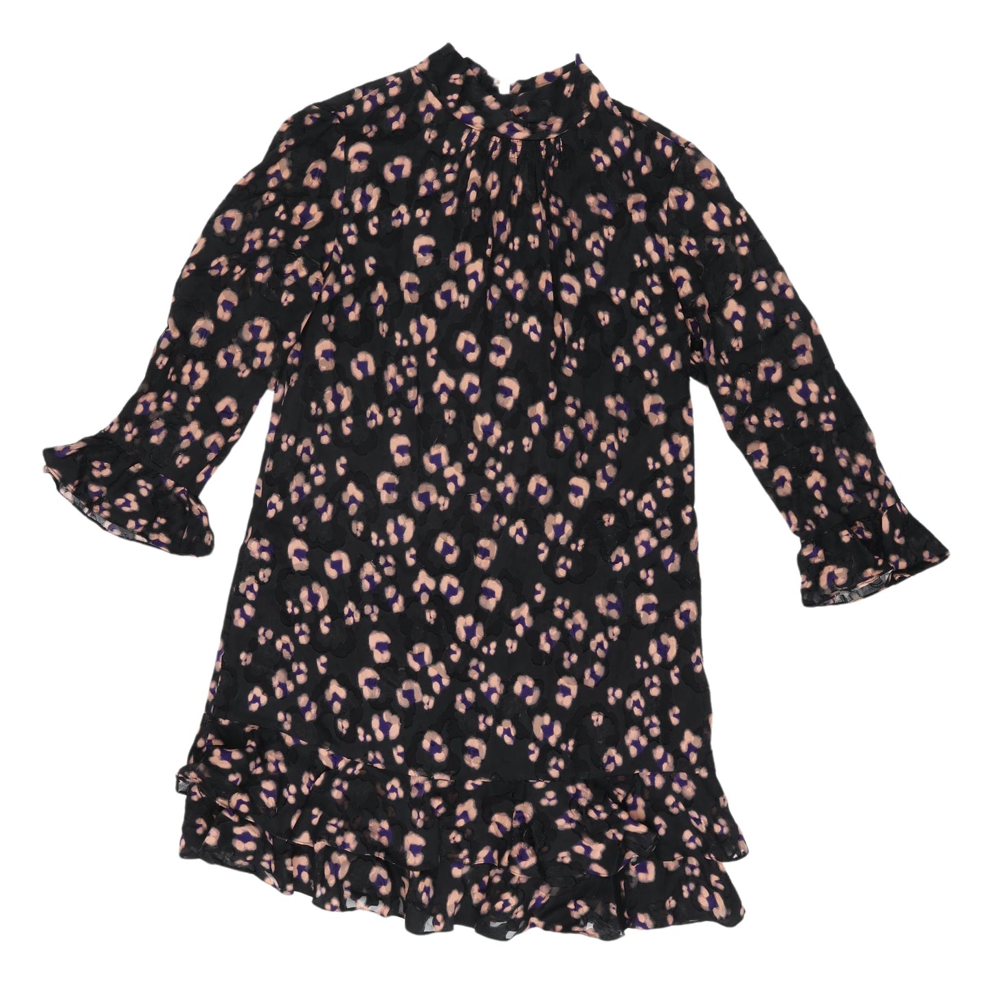 Rebecca Taylor Women's Black Animal Print Shift Dress
