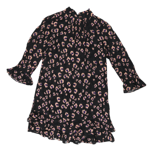 Rebecca Taylor Women's Black Animal Print Shift Dress