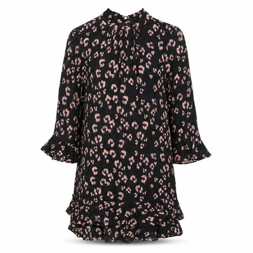 Rebecca Taylor Women's Black Animal Print Shift Dress