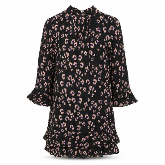 Rebecca Taylor Women's Black Animal Print Shift Dress