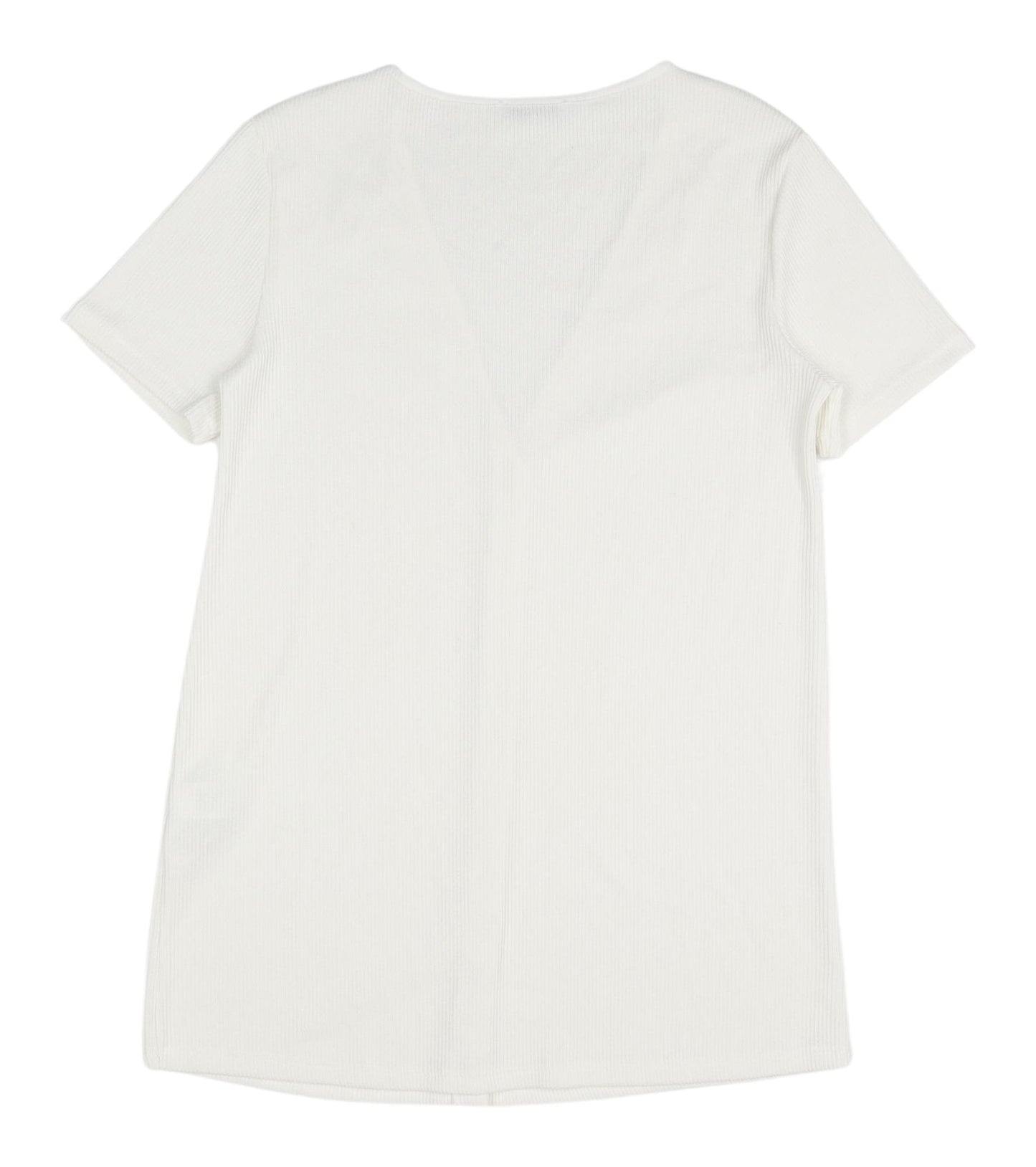 Zara Women's White V-Neck Button-Up Top M