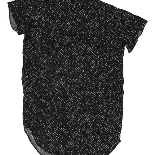 Monki Women's Black Polka Dot Shirt Dress, Size S