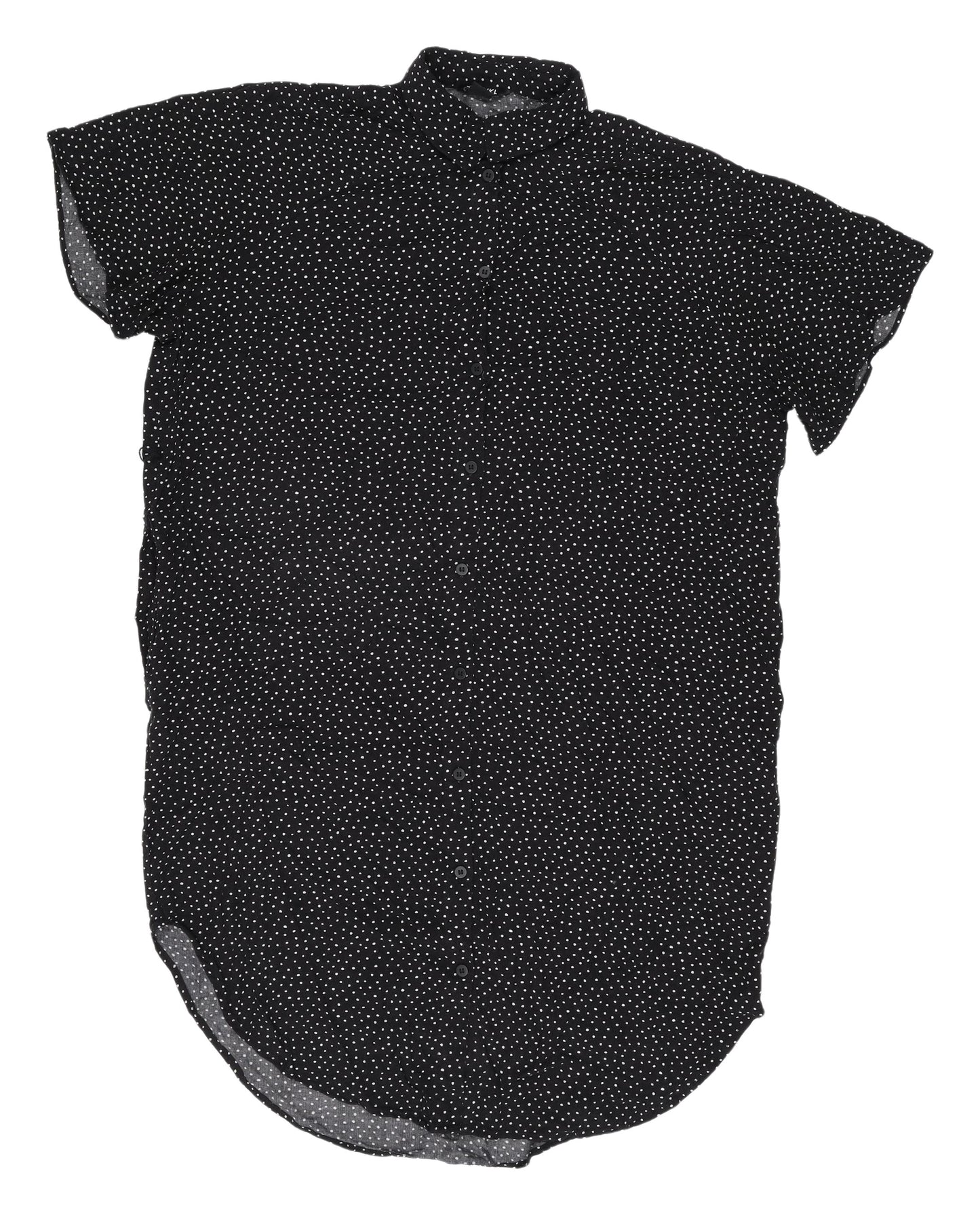 Monki Women's Black Polka Dot Shirt Dress, Size S