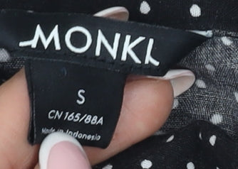 Monki Women's Black Polka Dot Shirt Dress, Size S