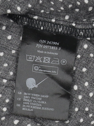 Monki Women's Black Polka Dot Shirt Dress, Size S