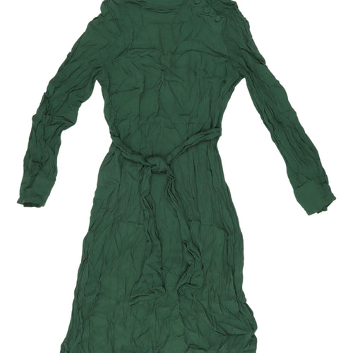 Iris & Ink Women's Green Midi Dress Size 12 A-Line