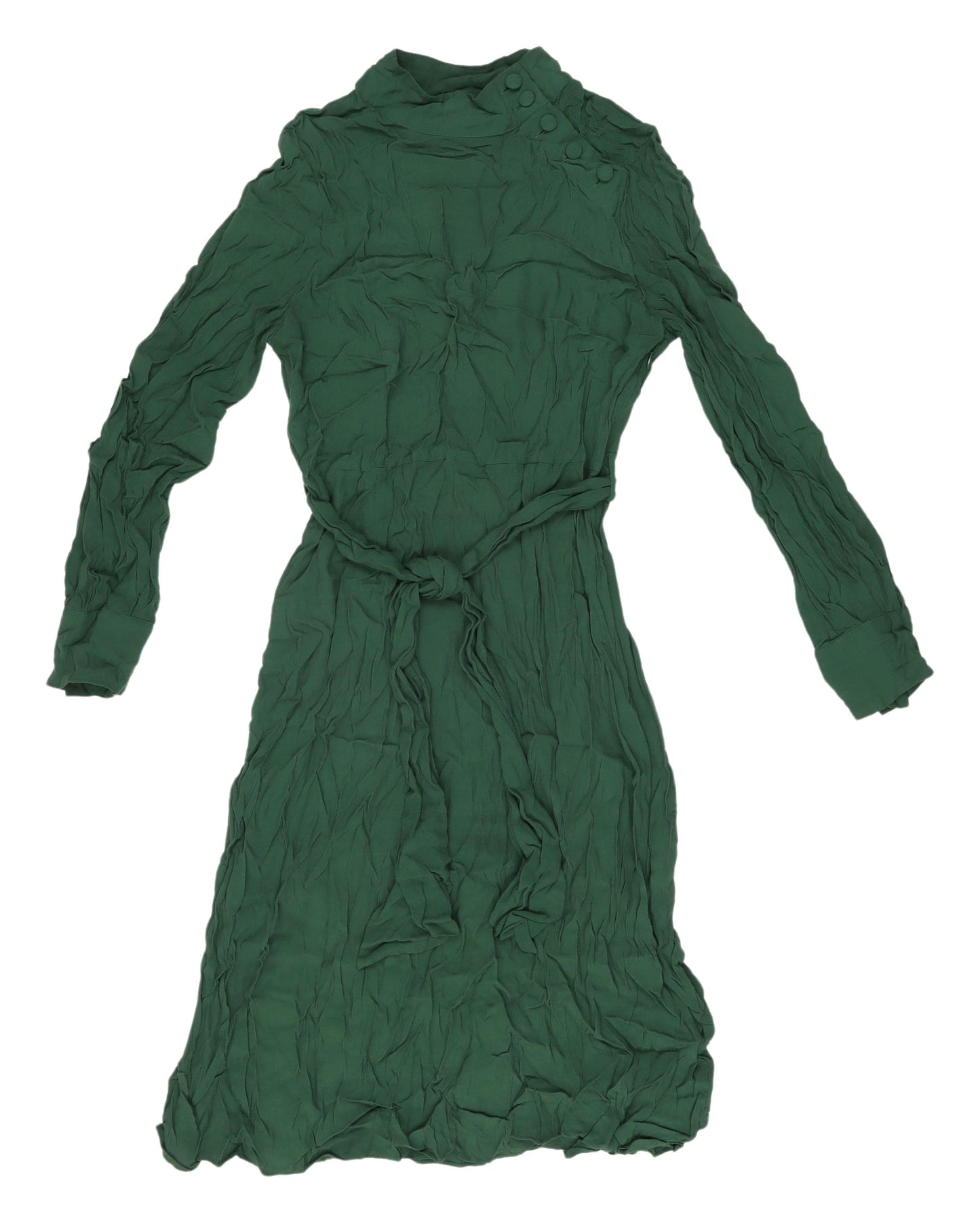 Iris & Ink Women's Green Midi Dress Size 12 A-Line