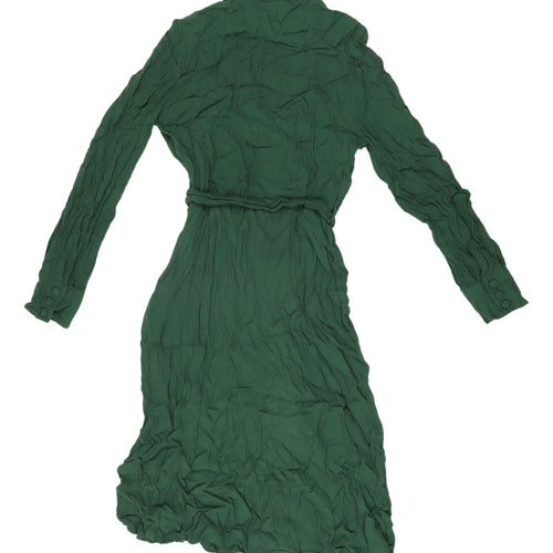 Iris & Ink Women's Green Midi Dress Size 12 A-Line