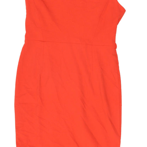 Next Women's Orange Cap Sleeve Sheath Dress Size 12