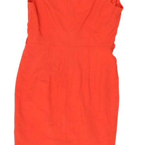 Next Women's Orange Cap Sleeve Sheath Dress Size 12