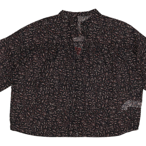 MNG Women's Black Button Long Sleeve Top Size 12