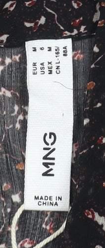 MNG Women's Black Button Long Sleeve Top Size 12