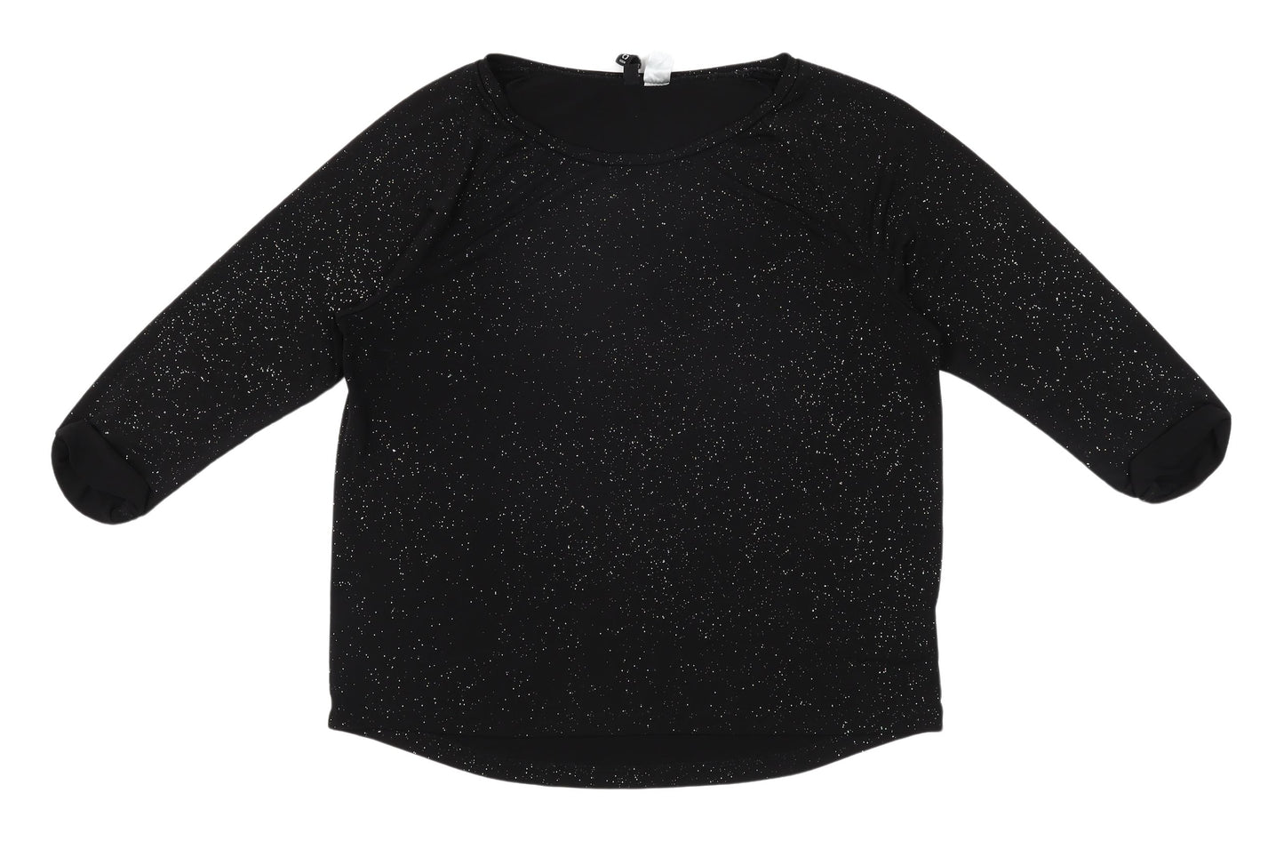 Divided Women's Black Glitter T-Shirt, Size S, 3/4 Sleeve