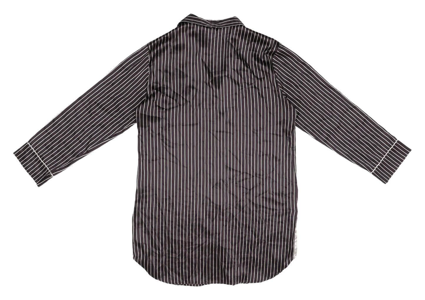 Marks and Spencer Women's Black Striped Button-Up Shirt, Size 12