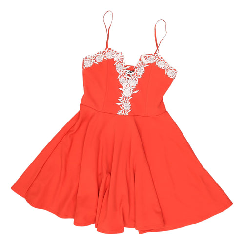 EVITA Women's Orange Lace Fit & Flare Mini Dress