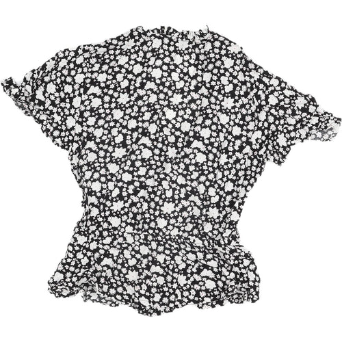 Pimkie Women's Black Floral Tunic Blouse Size 6