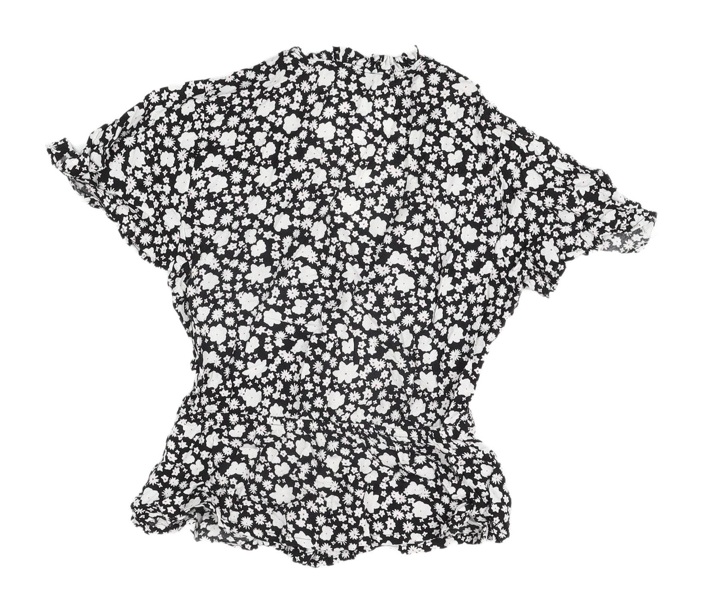 Pimkie Women's Black Floral Tunic Blouse Size 6