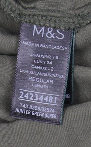 Marks and Spencer Women's Green Blouse Size 6