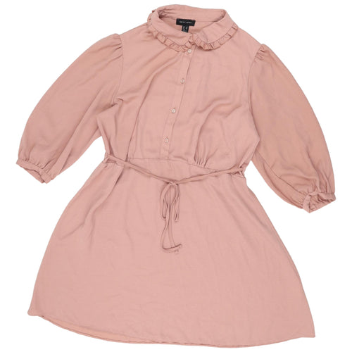 New Look Women’s Pink Collared Shirt Dress Size 16