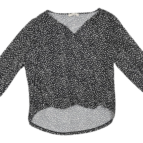 Oasis Women's Black Geometric Blouse, M