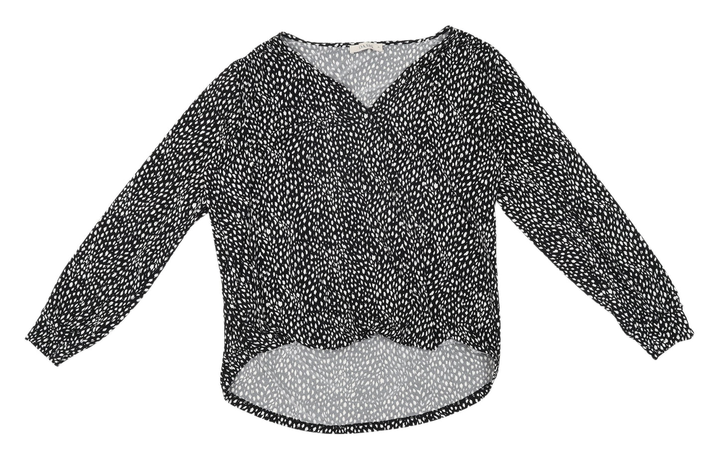 Oasis Women's Black Geometric Blouse, M